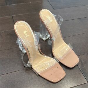Shein Women's Clear and Nude Heels